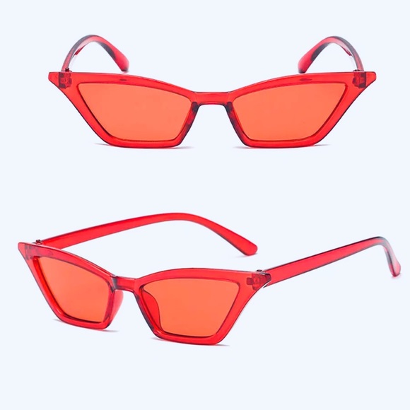“ SEEING RED” RETRO-RED SLIM CAT EYE SUNNIES-RETRO - Picture 4 of 5